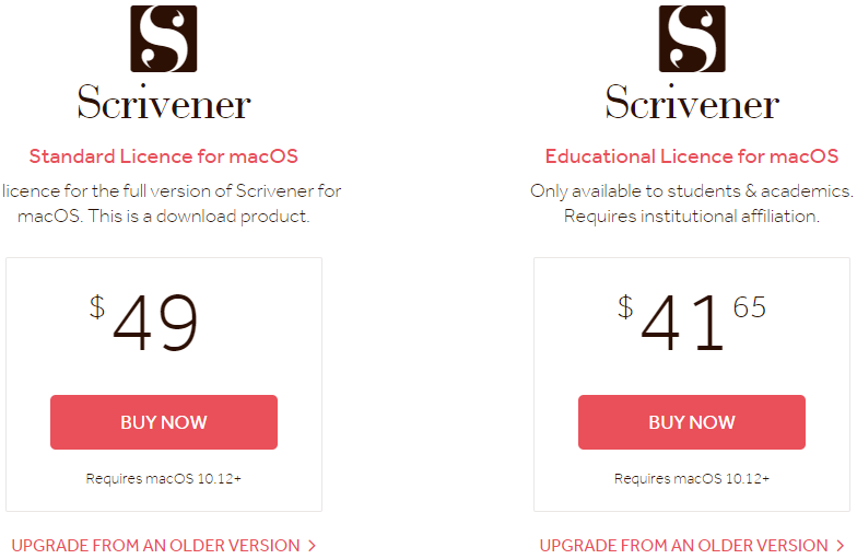 Scrivener Pricing