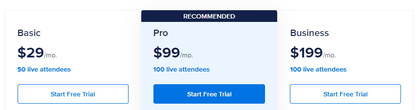 WebinarNinja pricing