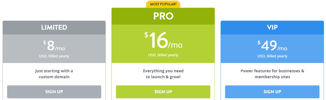 Strikingly free website pricing