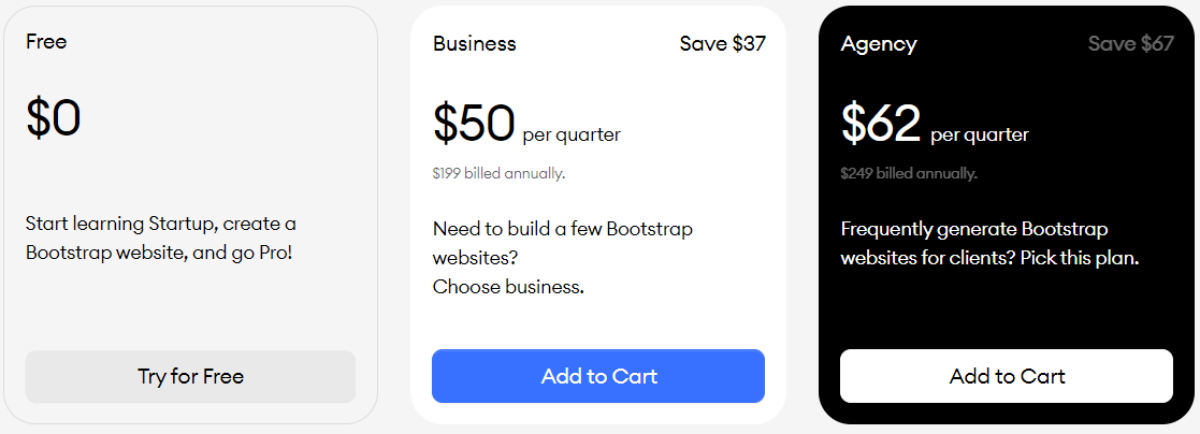 Startup 4 by DesignModo pricing