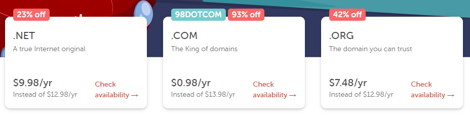 NameCheap pricing